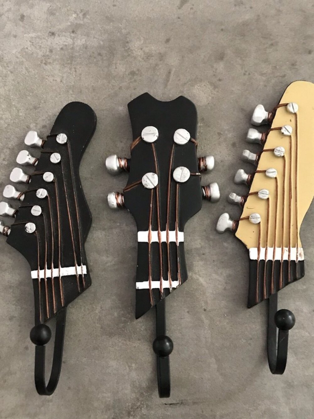 Guitar Wall Hooks Decorative Music Rock Musician Man Cave Metal Key Hook Pop Art